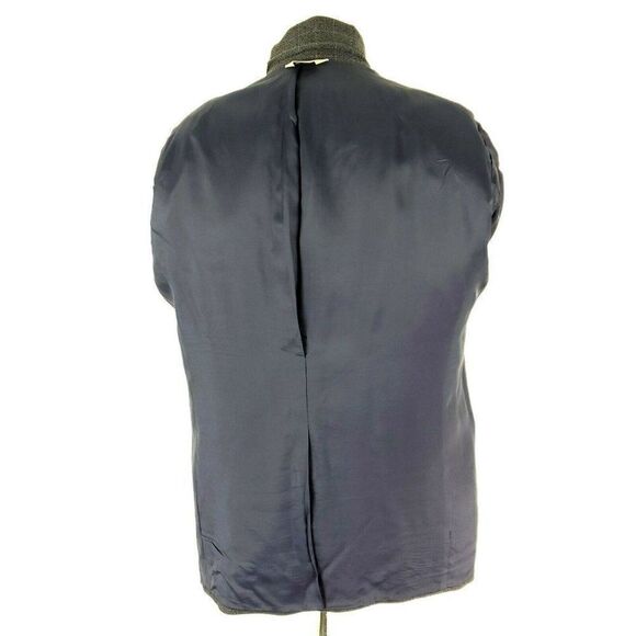 Pronto Uomo Wool 3 Button Blazer 42R Gray Blue W/ Brown Windowpane Sport Coat - Picture 11 of 11